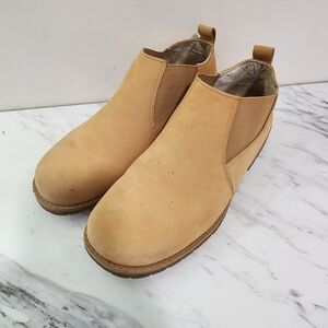 B Buffalino Mens 9 Leather   Boot Beige Suede Cushioned‎ Square Toe A7